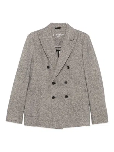 CIRCOLO 1901 DOUBLE-BREASTED HERRINGBONE JACKET WITH TAILORED FIT