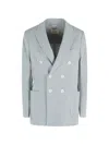 Circolo 1901 Double-breasted Honeycomb Blazer In Blue
