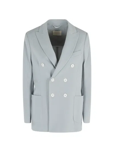 Circolo 1901 Double-breasted Honeycomb Blazer In Blue