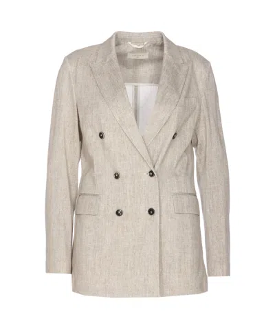 Circolo 1901 Double Breasted Jacket In Neutrals