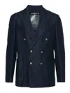 Circolo 1901 Double Breasted Jacket Structured Shoulders In Blue