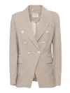 Circolo 1901 Double Breasted Jacket In Beige