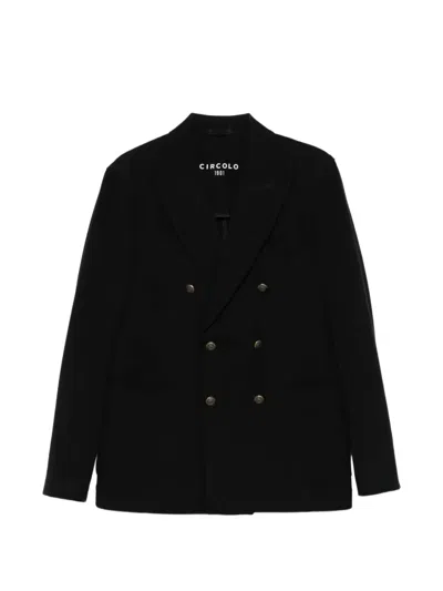 Circolo 1901 Double-breasted Jacket In Black
