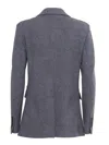Circolo 1901 Double-breasted Cotton Jacket With American Rear Vent In Gray