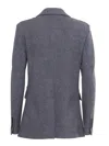 Circolo 1901 Double-breasted Cotton Jacket With American Rear Vent In Gray
