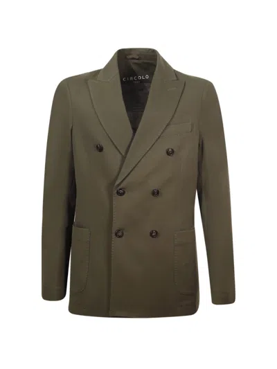 Circolo 1901 Cotton Double-breasted Jacket In Green