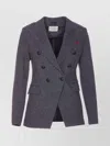 Circolo 1901 Double-breasted Jacket Notched Lapels In Blue