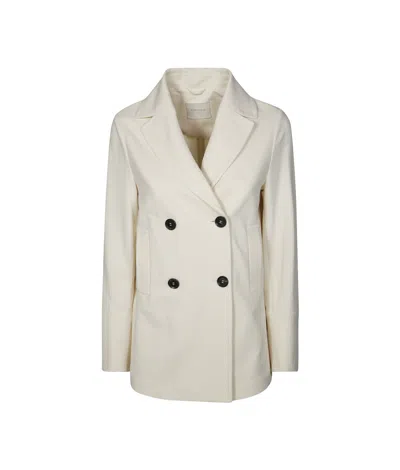 Circolo 1901 Stretch-cotton Double-breasted Coat In Nude