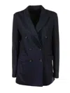Circolo 1901 Double-breasted Jacket Women Blue Black In Blue