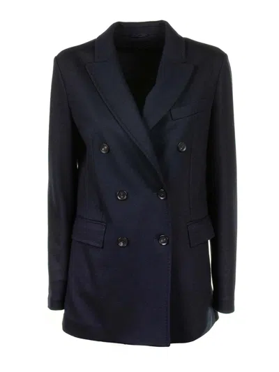 Circolo 1901 Double-breasted Jacket Women Blue Black