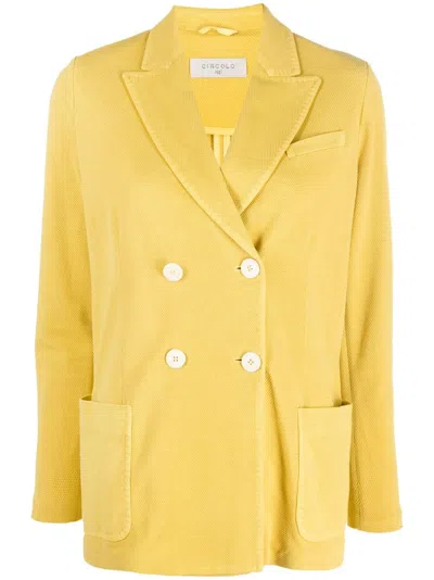 Circolo 1901 Double-breasted Blazer In Yellow