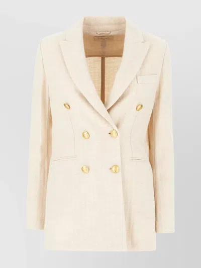 Circolo 1901 Double-breasted Jackets Back Vent In Neutral