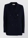 Circolo 1901 Double-breasted Lapel Button Flap Pocket Jacket In Blue