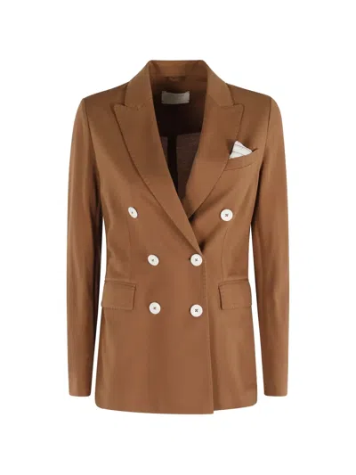 CIRCOLO 1901 DOUBLE-BREASTED LIGHTWEIGHT BLAZER