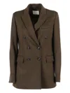 Circolo 1901 Double-breasted Jacket With Notched Lapel And Tailored Silhouette In Brown