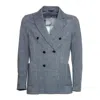 Circolo 1901 Double-breasted Micro-check Blazer With Classic Patch Pockets