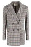 Circolo 1901 Gingham-check Double-breasted Blazer In Multi