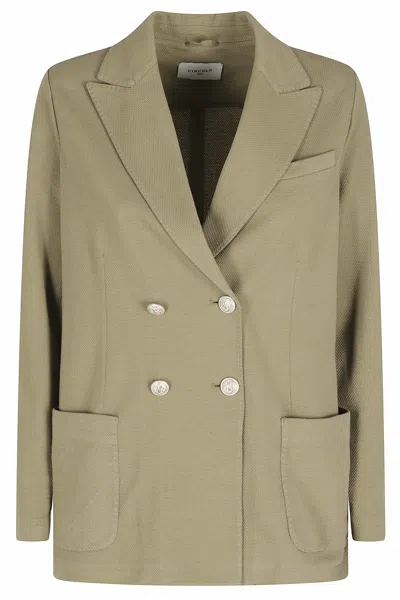 Circolo 1901 Double-breasted Textured Blazer In Neutral