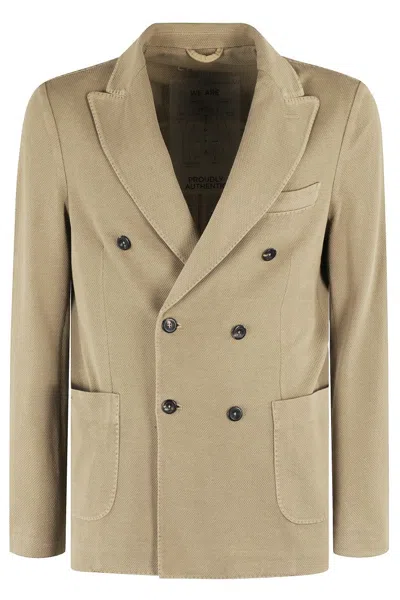 CIRCOLO 1901 DOUBLE-BREASTED OXFORD JACKET WITH TEXTURED FINISH