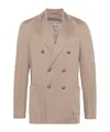 Circolo 1901 Men's Sand Brown Double-breasted Pique Jacket For Ss24 In Nude