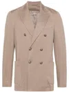 Circolo 1901 Men's Sand Brown Double-breasted Pique Jacket For Ss24