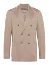 Circolo 1901 Men's Sand Brown Double-breasted Pique Jacket For Ss24 In Grey