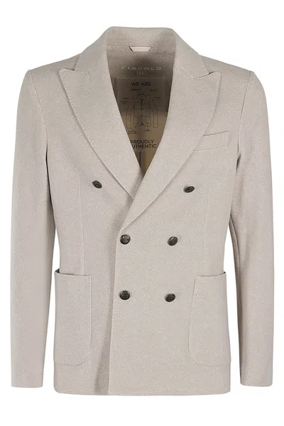 Circolo 1901 Double-breasted Plush Cotton Jacket In Light Corda
