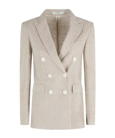 Circolo 1901 Double-breasted Suit Jacket In Brown