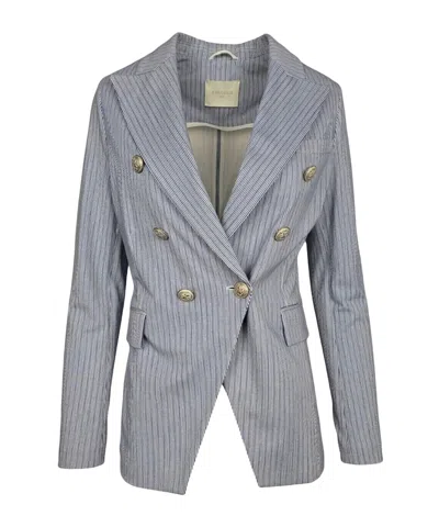 Circolo 1901 Double-breasted Suit Jacket In Gray