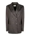 Circolo 1901 Double-breasted Wool-blend Jacket In Black