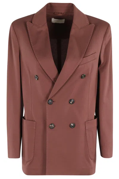 Circolo 1901 Double-breasted Tailored Blazer In Reddish Brown