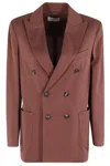 Circolo 1901 Double-breasted Tailored Blazer In Reddish Brown