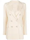 Circolo 1901 Double-breasted Textured Blazer In Neutrals