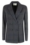 Circolo 1901 Double-breasted Wool And Cashmere Jacket In Gray