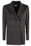 Circolo 1901 Double-breasted Wool-blend Jacket In Brown