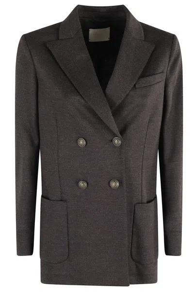 CIRCOLO 1901 DOUBLE-BREASTED WOOL-BLEND JACKET