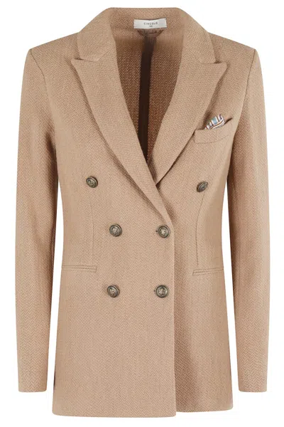 CIRCOLO 1901 CIRCOLO 1901 DOUBLE-BREASTED WOOL KNIT BLAZER
