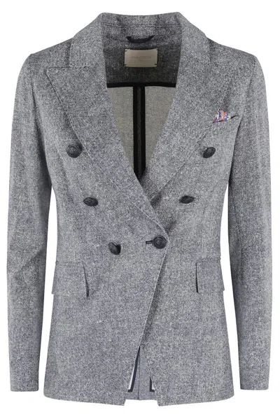 Circolo 1901 Double Breasted Button Jacket In Grey