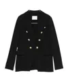 Circolo 1901 Black Solid Notched Lapel Blazer In Black
