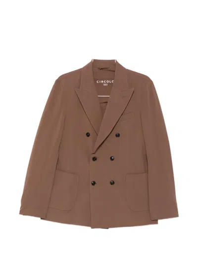 Circolo 1901 Double-breasted Blazer In Brown