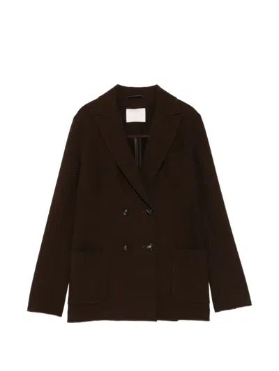 Circolo 1901 Double-breasted Blazer In Brown