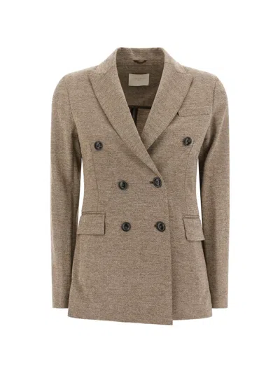 Circolo 1901 Double-breasted Blazer In Brown