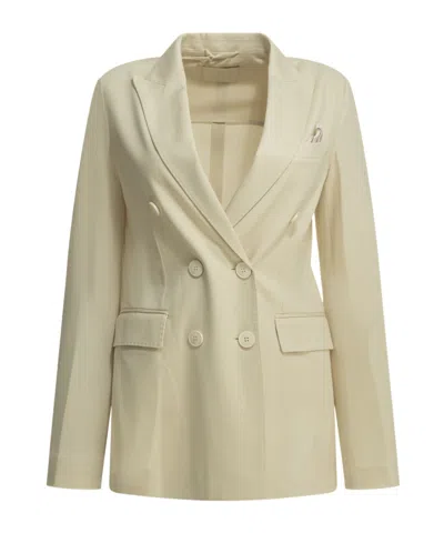 Circolo 1901 Double-breasted Peak-lapels Blazer In Neutral