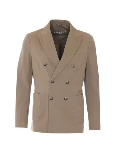 Circolo 1901 Double-breasted Button Blazer In Brown