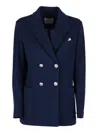 Circolo 1901 Blue Double Breasted Button Jacket In Blue