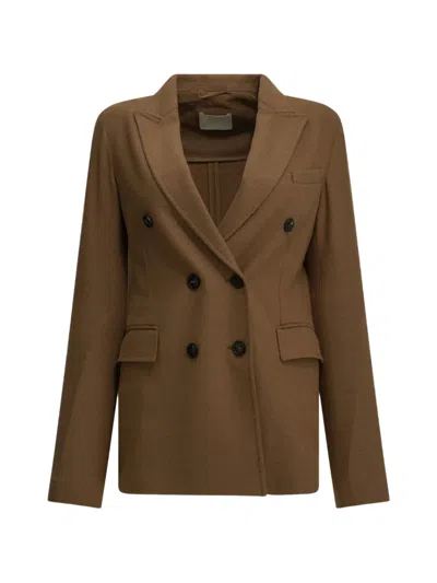 Circolo 1901 Double-breasted Coat In Animal Print
