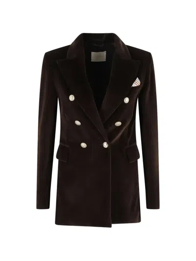 Circolo 1901 Double-breasted Coat In Brown