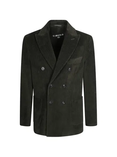 Circolo 1901 Double-breasted Corduroy Jacket In Black