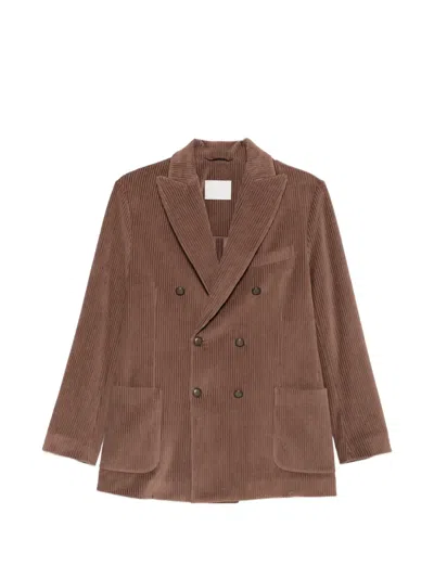 Circolo 1901 Double-breasted Corduroy Jacket In Brown