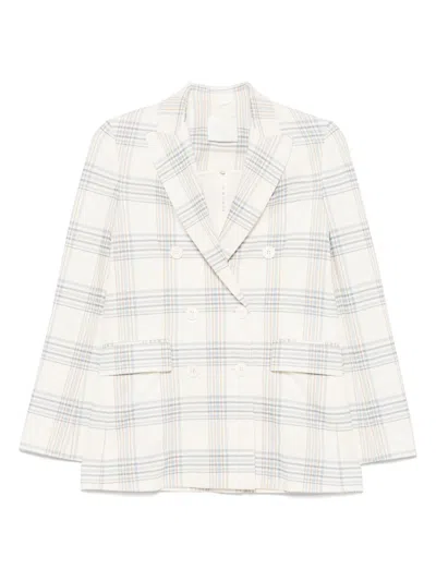 Circolo 1901 Double-breasted Cotton Blazer In Cream